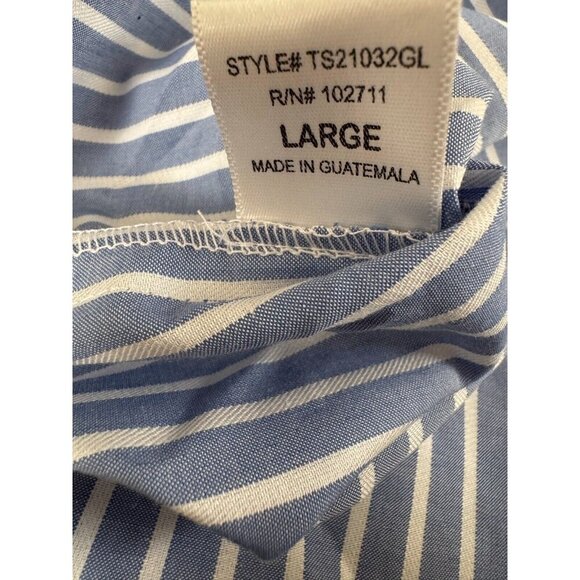 EUC- Only worn twice!Gibsonlook Dianthus Henley Puff Sleeve Striped Blouse - Picture 9 of 9